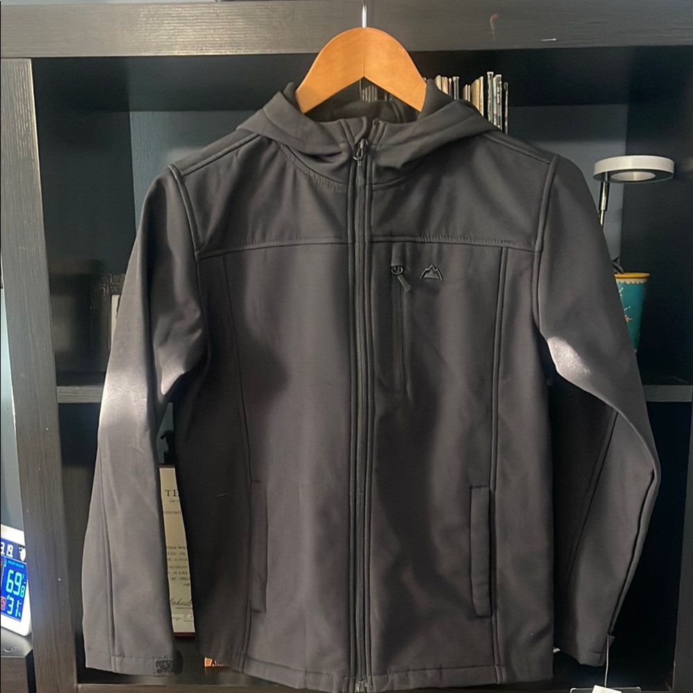 Snozu Performance Fleece Black Hooded Jacket Boys 10-12 NWT